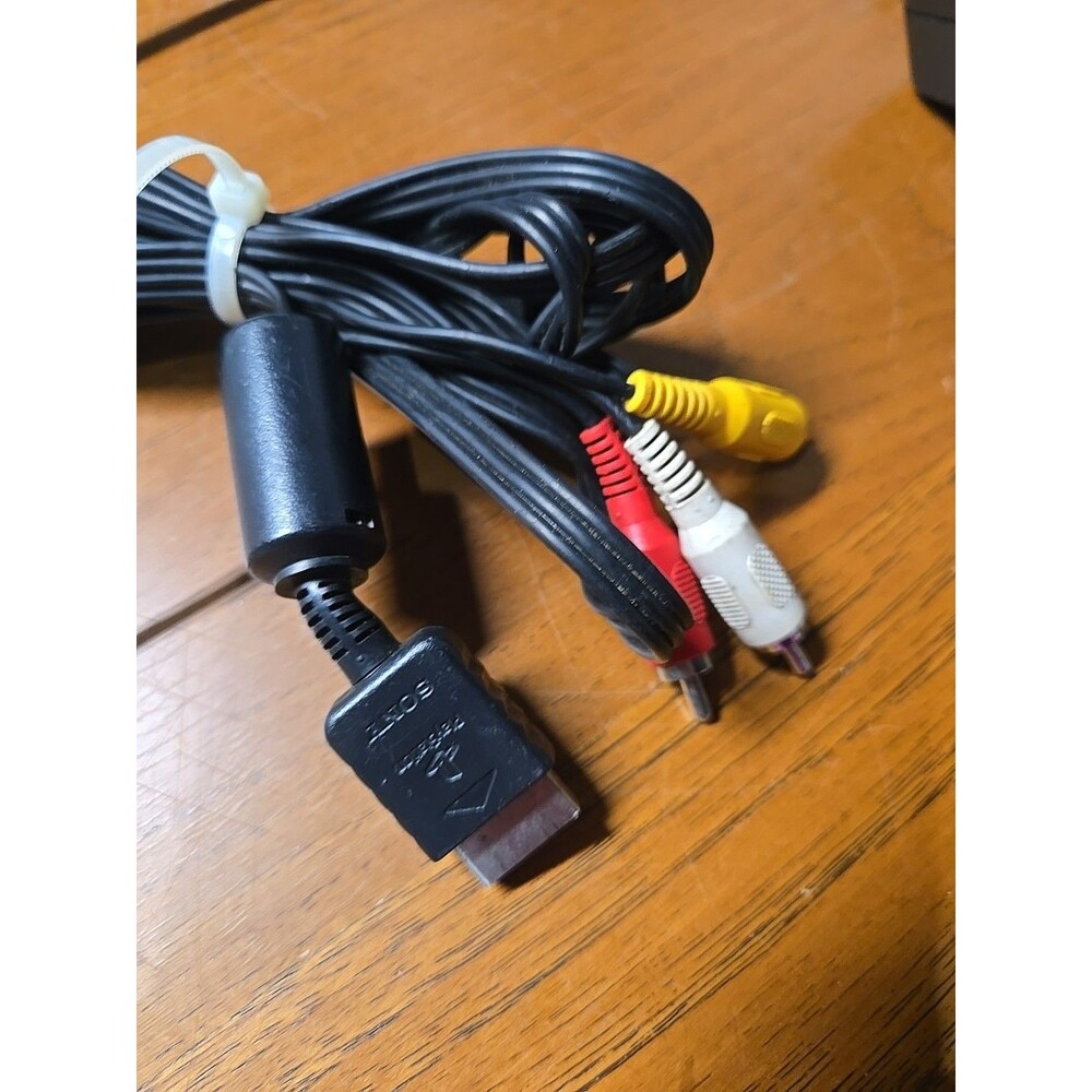 PlayStation Composite Video Cable Black SCPH-10060 PS1 PS2 OEM *NICE*